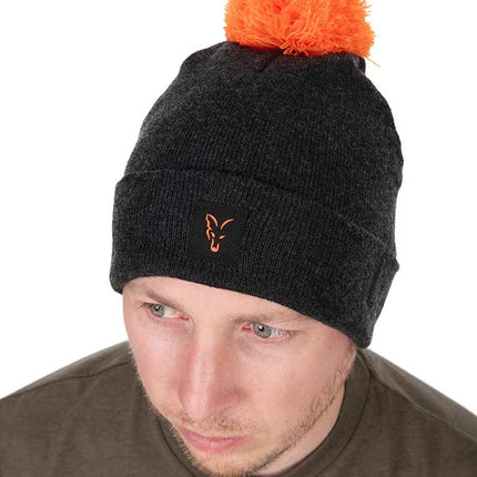 Fox Collection Bobble Hat - Black/Orange