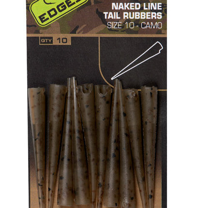 Fox Edges Camo Naked Line Tail Rubbers Size 10
