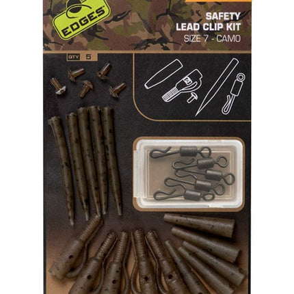 Fox Edges Camo Safety Lead Clip Kit Size 7