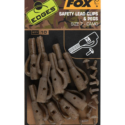 Fox Edges Camo Safety Lead Clip & Pegs  Size 7