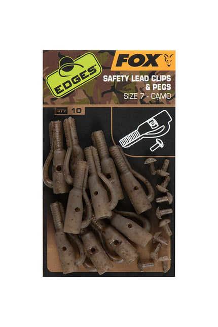 Fox Edges Camo Safety Lead Clip & Pegs  Size 7
