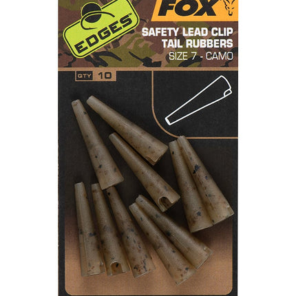 Fox Edges Camo Safety Lead Clip Tail Rubbers Size 7