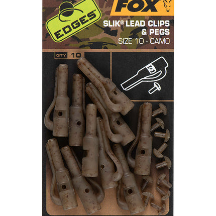 Fox Edges Camo Slik Lead Clip & Pegs Size 10