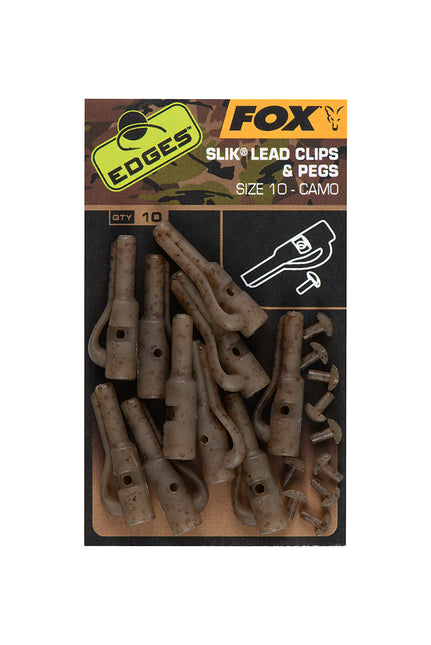 Fox Edges Camo Slik Lead Clip & Pegs Size 10