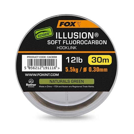 Fox Edges Illusion Soft Fluorocarbon Hooklink 30m - Naturals Green