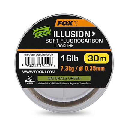 Fox Edges Illusion Soft Fluorocarbon Hooklink 30m - Naturals Green