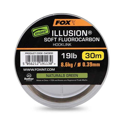Fox Edges Illusion Soft Fluorocarbon Hooklink 30m - Naturals Green
