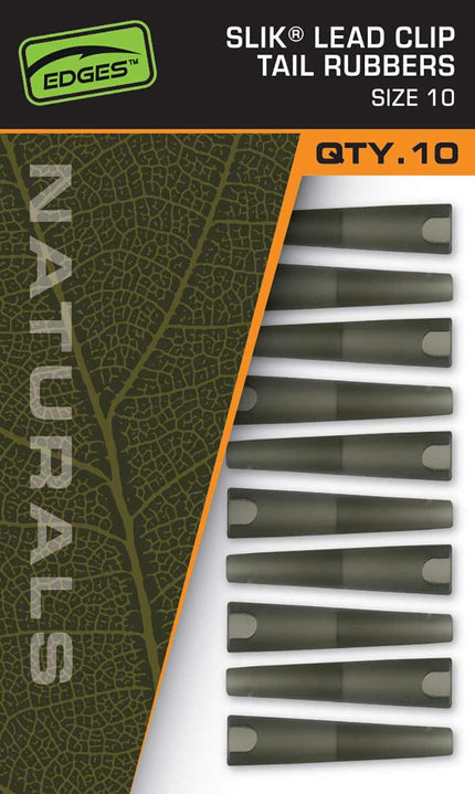 Fox Edges Naturals Slik Lead Clip Tail Rubber Size 10