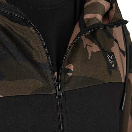 Fox LW BLack / Camo Split Zip Hoody