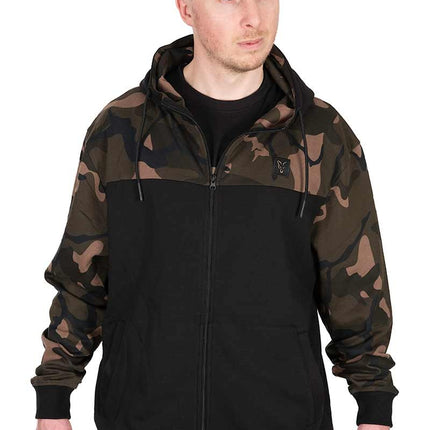 Fox LW BLack / Camo Split Zip Hoody