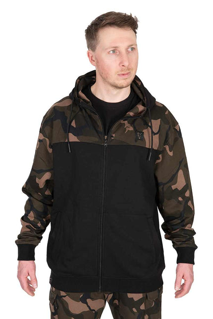 Fox LW BLack / Camo Split Zip Hoody