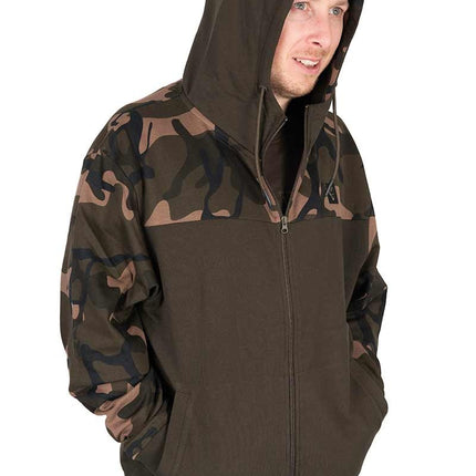 Fox LW Khaki / Camo Split Zip Hoody