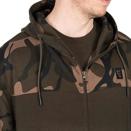 Fox LW Khaki / Camo Split Zip Hoody