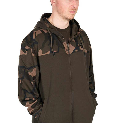 Fox LW Khaki / Camo Split Zip Hoody