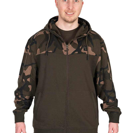 Fox LW Khaki / Camo Split Zip Hoody