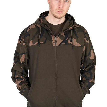 Fox LW Khaki / Camo Split Zip Hoody