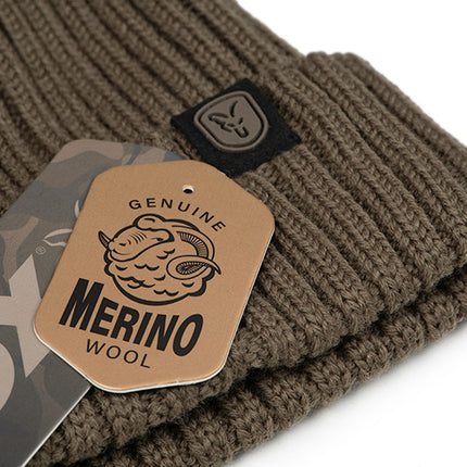 Fox Merino Bobble Hat - Olive