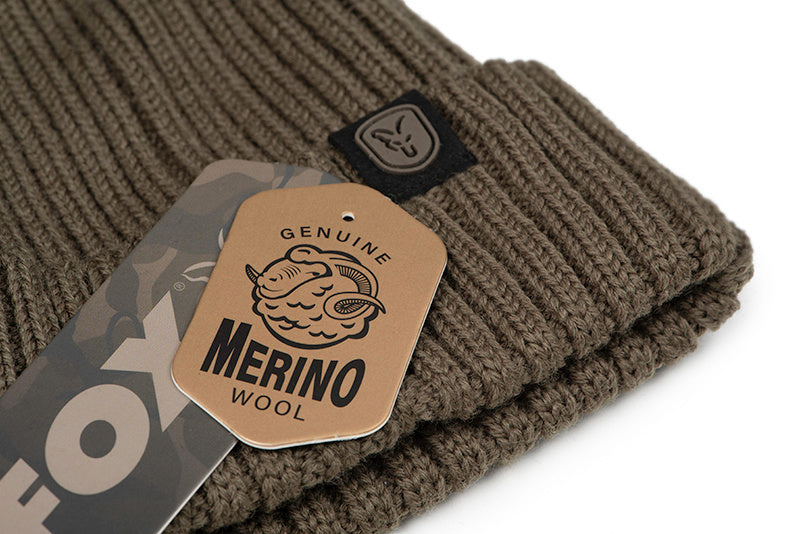Fox Merino Bobble Hat - Olive