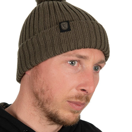 Fox Merino Bobble Hat - Olive