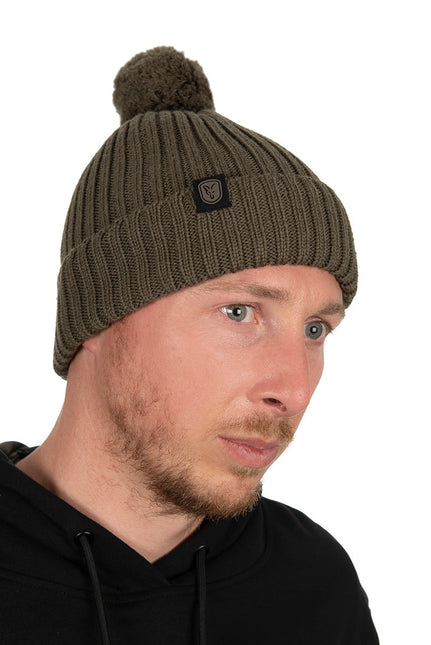 Fox Merino Bobble Hat - Olive