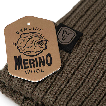 Fox Merino Bobble Hat - Olive