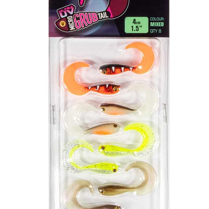 Fox Rage Micro Grub Mixed Colour Lure Pack 4cm 8pcs