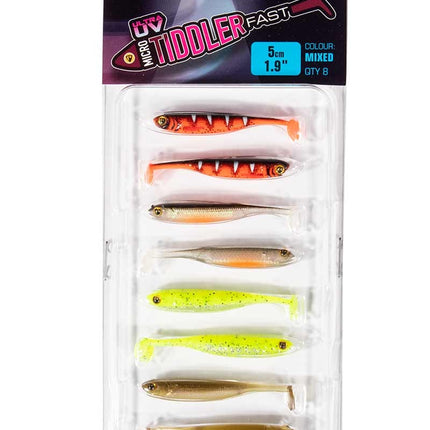 Fox Rage Micro Tiddler Fast Mixed Colour Lure Pack 4cm 8pcs