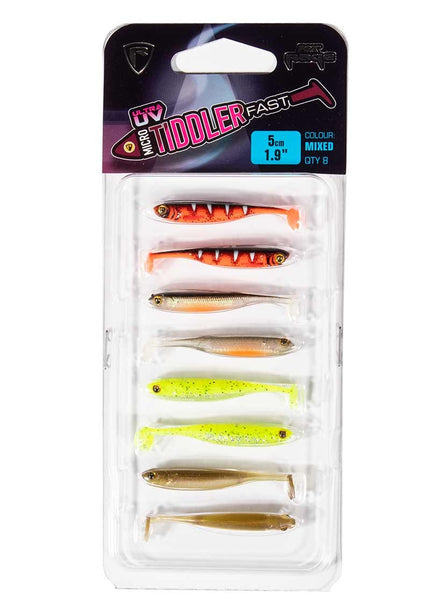 Fox Rage Micro Tiddler Fast Mixed Colour Lure Pack 4cm 8pcs