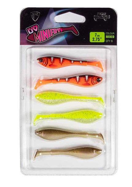 Fox Rage Mini Fry Mixed Colour Lure Pack 7cm 6pcs