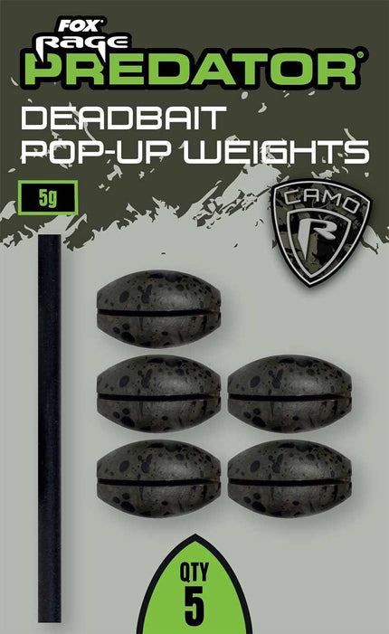 Fox Rage Predator Camo Deadbait Pop-Up Weights x 5