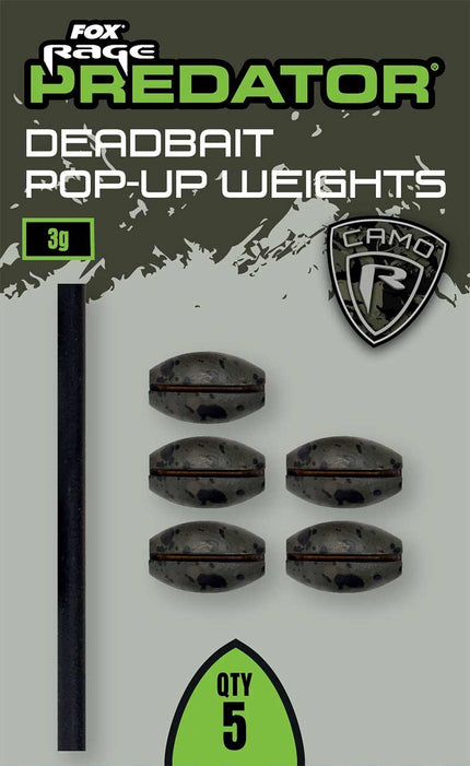 Fox Rage Predator Camo Deadbait Pop-Up Weights x 5
