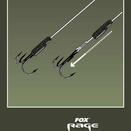 Fox Rage Predator Camo Treble Hook Sleeves Medium x 10