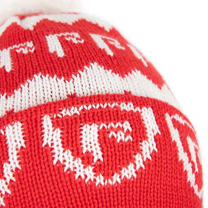 Fox Rage Red & White Bobble Hat