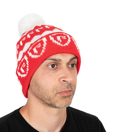 Fox Rage Red & White Bobble Hat