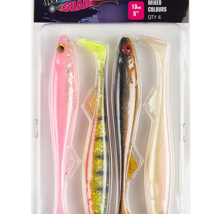 Fox Rage Slick Shad Mixed Colour Pack 131cm 4pcs