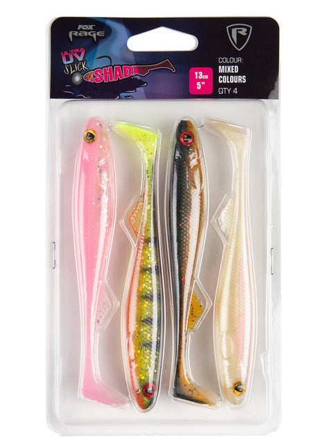 Fox Rage Slick Shad Mixed Colour Pack 131cm 4pcs