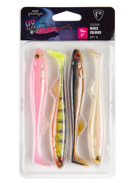 Fox Rage Slick Shad Mixed Colour Pack 131cm 4pcs
