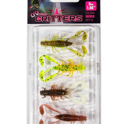 Fox Rage Ultra UV Micro Critter Mixed Colour Lure Pack 5cm 4pcs