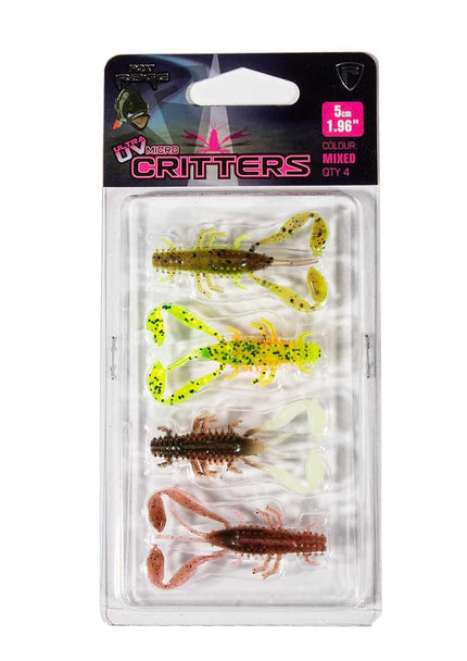 Fox Rage Ultra UV Micro Critter Mixed Colour Lure Pack 5cm 4pcs