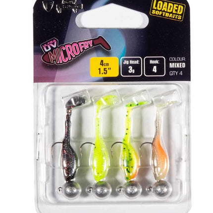 Fox Rage Ultra UV Micro Fry Mixed Colour Loaded Lure Pack 4cm 4pcs