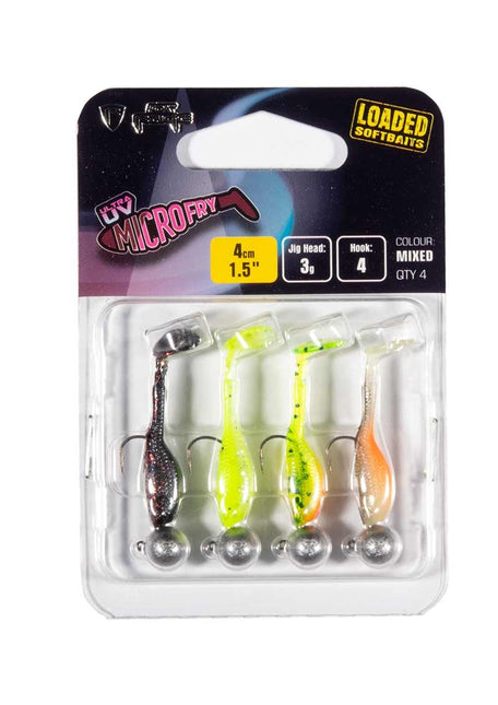 Fox Rage Ultra UV Micro Fry Mixed Colour Loaded Lure Pack 4cm 4pcs