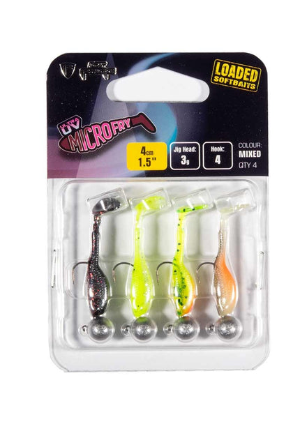 Fox Rage Ultra UV Micro Fry Mixed Colour Loaded Lure Pack 4cm 4pcs