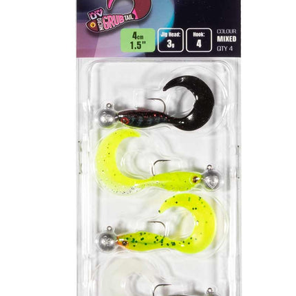 Fox Rage Ultra UV Micro Grub Mixed Colour Loaded Lure Pack 4cm 4pcs