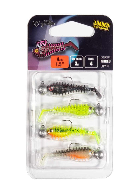 Fox Rage Ultra UV Micro Spikey Mixed Colour Loaded Lure Pack 4cm 4pcs
