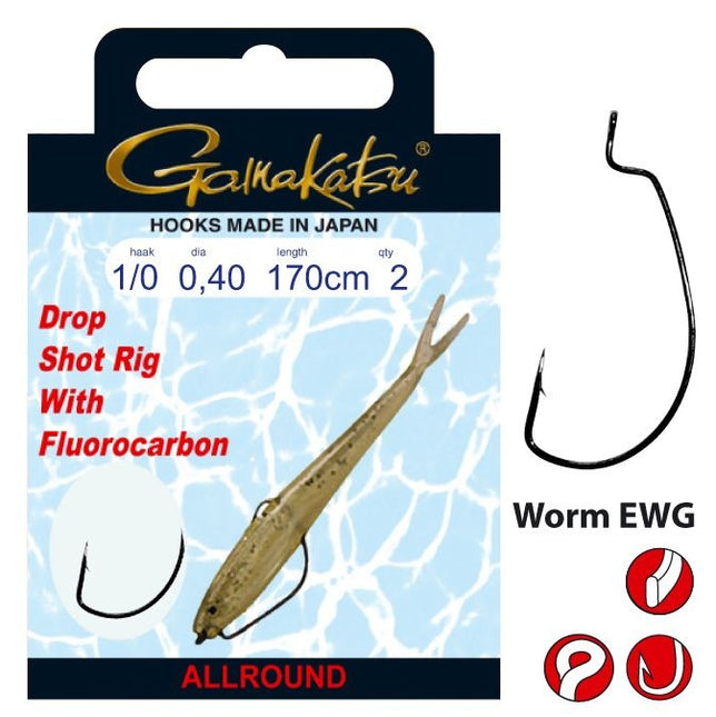 GAMAKATSU Booklet Dropshot Worm EWG 170cm NS Black