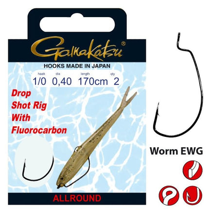 GAMAKATSU Booklet Dropshot Worm EWG 170cm NS Black