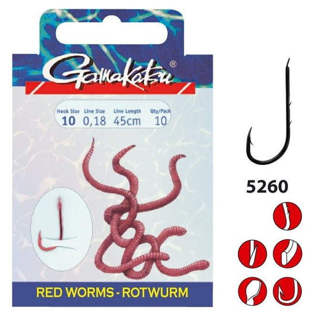 GAMAKATSU Booklet Red Worm 5260R 45CM Red