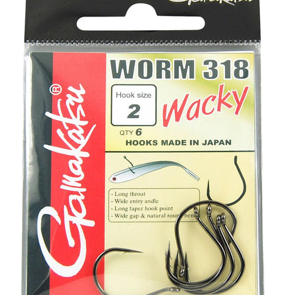 GAMAKATSU Worm 318 Wacky Hooks NS Black