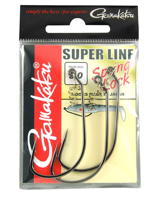 GAMAKATSU Worm EWG Hooks Spring Lock NS Black