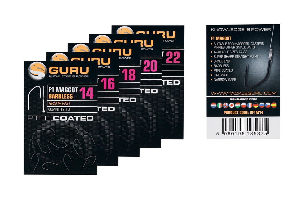 Guru F1 Maggot Hook (Barbless/Spade End)